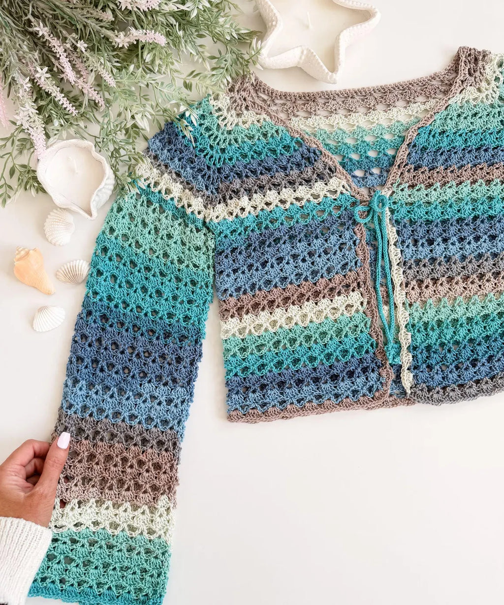 Patron Cardigan Solea Shell Stitch PDF 🌞🧶