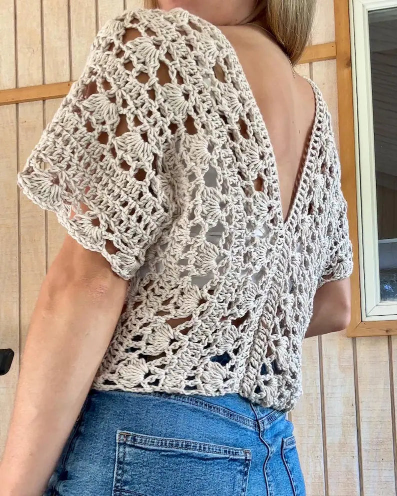 Patron Top Coastal Lace PDF – Français uniquement 🌊🧶